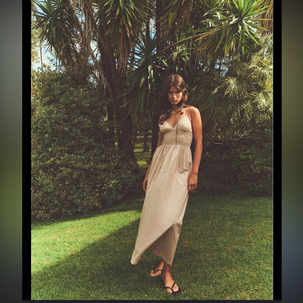 ZARA EMBROIDERED GABARDINE DRESS